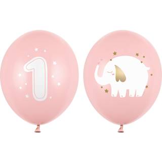 Lysrøde balloner 1 års fødselsdag, 50 stk
