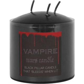 Blutende Schwarze Vampir Stumpenkerze 7,5cm