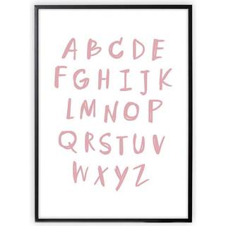 XO Posters Poster Alphabet Pink 30 x 40 cm  Lyserød  30 x 40 cm  Unisex