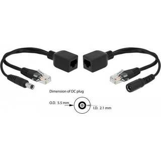 Delock - Passive PoE RJ45 / DC netværksadapter - 5.5 x 2.1 mm