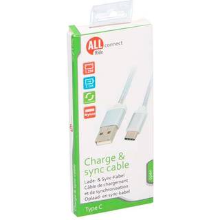 AllrideUSB-A til USB-C forlænger i nylon 2A 1,2M