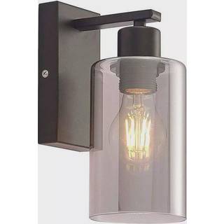Lindby Emavi væglampe, sort/røggrå, glas, E27