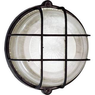 Udendørs væglampe med 12V, 24V LED pære, rund, sort