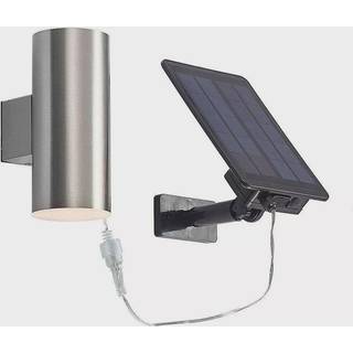Lindby Maurun LED-væglampe med solcelle, sølv