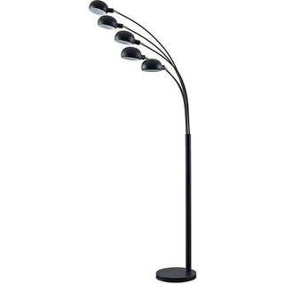 Lindby gulvlampe Jewa, sort, metal, 5 lyskilder, E14