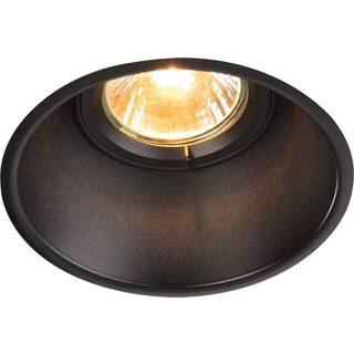 SLV Horn indbygningslampe, QPAR51, sort, aluminium, Ø 10,5 cm