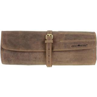 Werkzeugrolle Leder "Vintage" Werkzeugtasche rollbar Motorrad Oldtimer Auto Heimwerker antikbraun 13 Fächer | Greenburry.de 1690-25