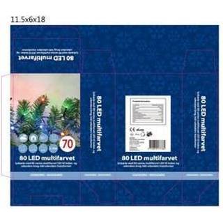 Lyskæde med 80 LED - multifarvet (På lager i butik)