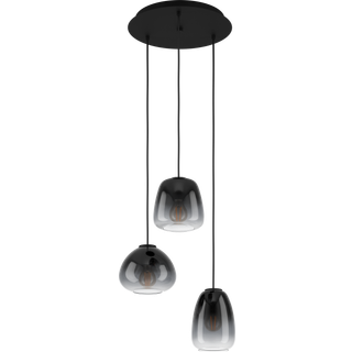 EGLO Aguilares Klyngependel i grå, glas dampet look