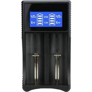 Batterioplader SW-3 med LCD-display til 2x 18650-batterier