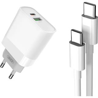 oplader med + USB-C Kabel XO L64 20W, QC3.0, PD (hvid)