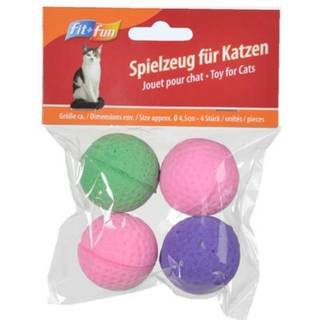 FIT+FUN Kattelegetøj softbold 4 stk/pk 5 cm ass farve