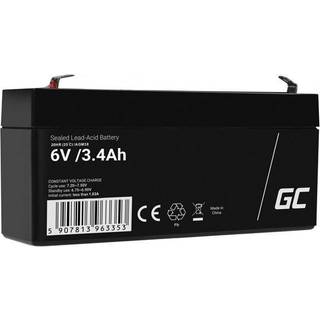 Green Cell 6V 3.4Ah VRLA Batteri til Alarmer, Kasseapparater, legetøj
