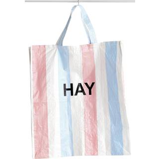Hay - Indkøbstaske - Candy Stripe Bag - blå, rød og hvid - X-large