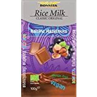 Glutenfri og vegansk chokolade med rosiner og hasselnød - økologisk