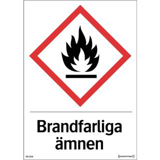 Skilt Brandfarlige stoffer, 297 x 210 mm