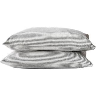Tell Me More Stonewashed linen pudebetræk 50x70 cm 2-pak Grey/White