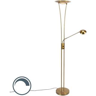Gulvlampe bronze inkl. LED med læsearmen - Ibiza