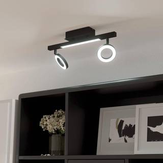LED-loftspot Cardillio 2 sort med to ringe