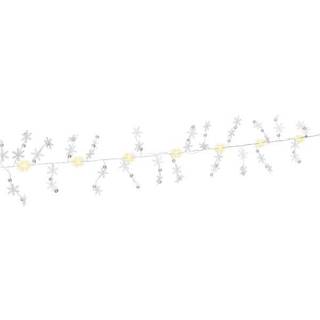 Goobay 10 LED lyskæde sølvtråd "Snowflakes" med timerfunktion, varm-hvid (3000 K), batteridrevet