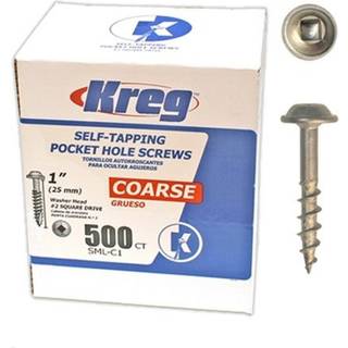KREG Pocket-Hole skruer 25mm Zinc Coated Maxi-Loc grov gevind 500stk