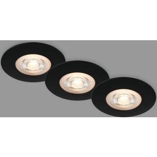 LED-indbygningsspot Kulana sort sæt af 3 IP65
