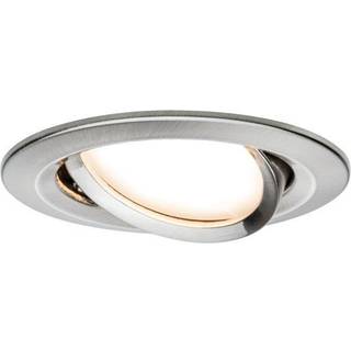 Paulmann Spot Nova Plus, 3 stk, 2.700 K dæmpbar, Aluminium/grå/zink, Stue/spisestue, Aluminium, Moderne, Runde downlight