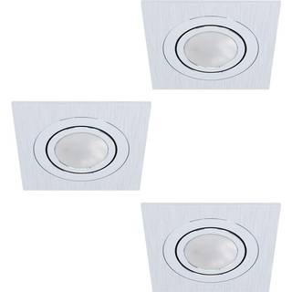 EGLO AREITIO indbygningsspots, 3-pak, børstet aluminium