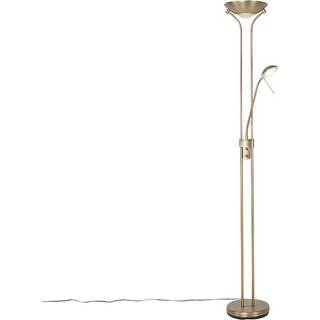Moderne gulvlampe bronze med læselampe inkl. LED dæmpbar til varm - Diva