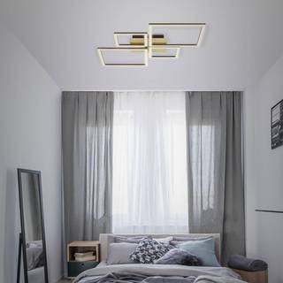 Frame LED-loftlampe, guld, dæmpbar, 4 lyskilder