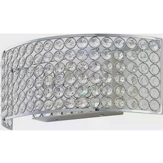 Glaskrystal LED-væglampe Alizee i krom