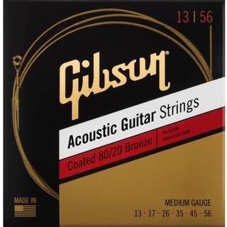 Gibson 13-56 Coated 80/20 Bronze Acoustic Guitar Strings Medium