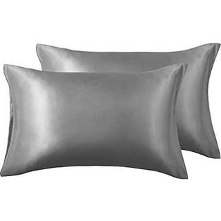 Love's Cabin Silk Satin Pillowcase til h?r og hud (m?rkegr? 20x30 inches) Slip pude sager queen size s?t p? 2 - satin k?lepudebetr?k med konvolut