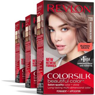 Revlon Permanent hårfarve Permanent blondt hårfarve farver med 100% grå dækning Ammoniakfri keratin og aminosyrer Blonde nuancer (pakke med 3)