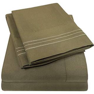 1500 Supreme Collection Queen Sheet Sets Olive Green - Luxury Hotel Bed Seng