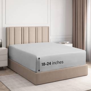 Ekstra dybt fuldt monteret ark - Hotel Luxury Single Fitted Sheet - let at passe 18 tommer til 24 tommer madras - Soft Wrinkle Gratis åndbar og k