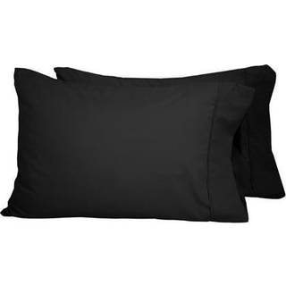 Bare Home Microfiber Bulk Pillow Cases - StandardQueen Size Set of 4 - Cooling Pudowcases - Double Borsted - Black Pillow Cases 4 Pack - Easy Car