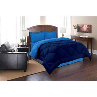 Elegant komfort hele s?sonen g?s ned alternativ reversibel 3-delt dyne s?t- f?s i og farver King/Cal King Navy/Aqua