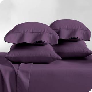 Bare Home Microfiber Bulk Pillow Cases - StandardQueen Size Set of 4 - Cooling Pudowcases - Double Borsted - Plum Pillowcases 4 Pack - Easy Care