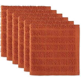 DII Basic Terry Collection Solid Windowspane Dishcloth Set 12x12 Spice 6 Piece