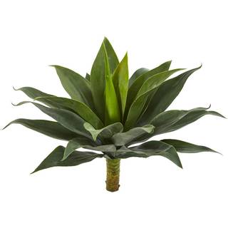 N?sten naturlige 19 store agave kunstige (s?t af 2) silkeplanter gr?n