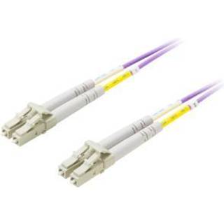 DELTACO OM4 fiber cable LC - LC, UPC, duplex, multimode, 50/125, 0.5m