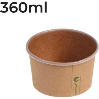Isbæger PLA bionedbrydelig Ø105x60mm kraft pap 360ml brun