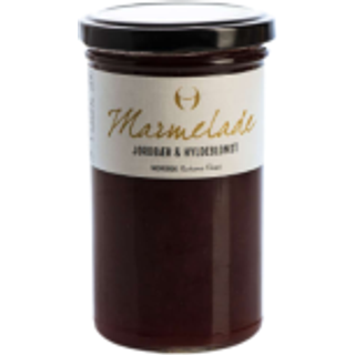 Marmelade med jordbær og hyldeblomst