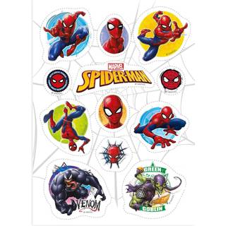 Spiselige kagebilleder med Spider Man 12 stk. - Sukkerfri