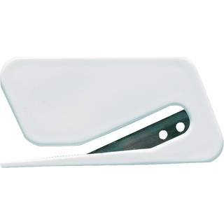 Lågfolie kniv 7,5x4cm plast/metal til lågfolie hvid