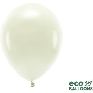 10 stk. Økologiske Creme Balloner 12" – Biologisk Nedbrydelige Heliumkvalitet til Festpynt
