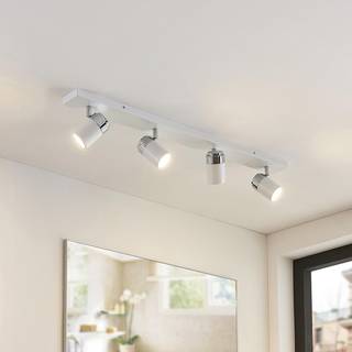 Lindby spotlight Kardo, 4 lyskilder, hvid, metal, IP44