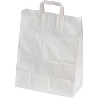 Papirsbærepose med hank 70g 320x170x400mm 26 liter hvid