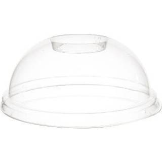 Plastlåg Ø95 Mm Kuppel Med Hul Bio Pla Klar 100 Stk.